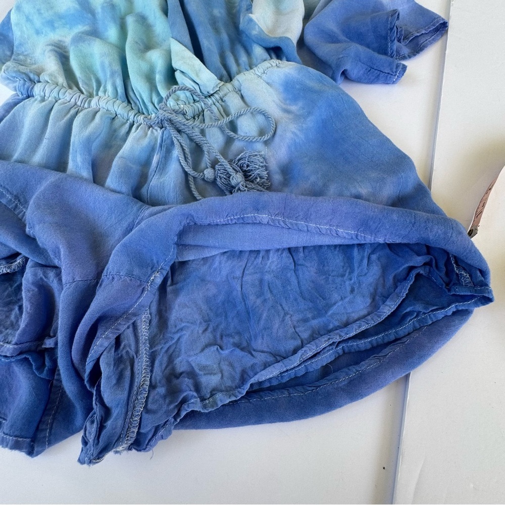 Lulus Romper Women Small Blue Tie Dye Long Sleeve Boho Festival - Picture 12 of 13